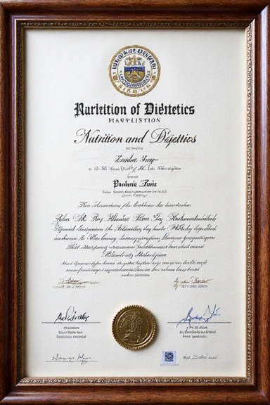 Diploma universitario de Nutrición y Dietética.